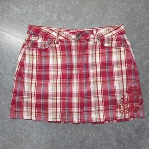 Faded Glory Red Plaid Skort